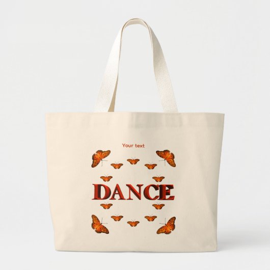 Dance with butterflies design ラージトートバッグ (正面)