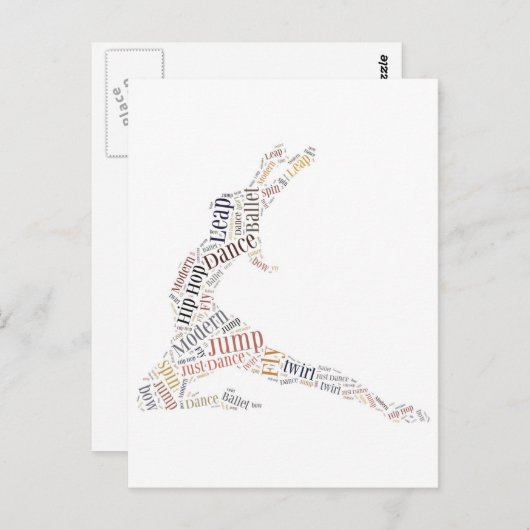 Dance Word Cloud ポストカード (正面/裏面)