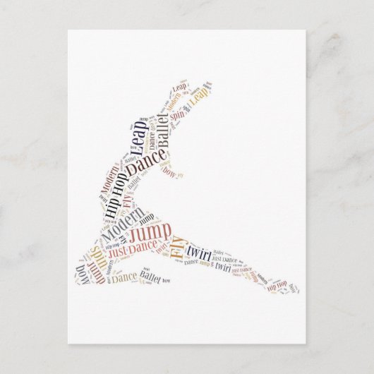 Dance Word Cloud ポストカード (正面)