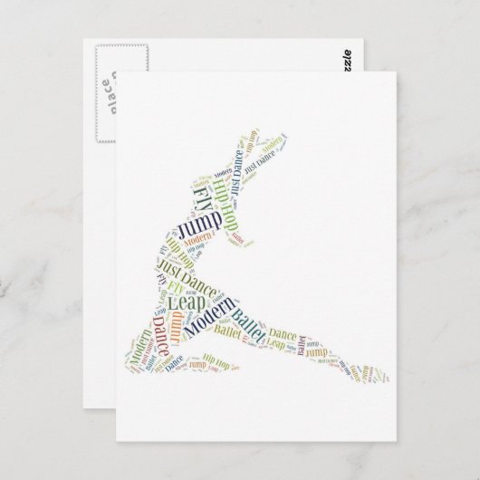 Dance Word Cloud ポストカード (正面/裏面)