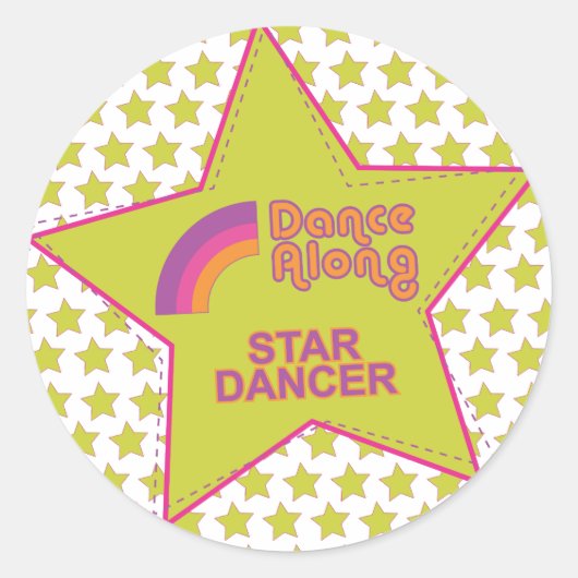 dancealong_star_dancer_stickersheet ラウンドシール (正面)