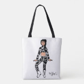 Dancerパーソナライズされたトート（ホワイト黒2） トートバッグ (裏面)