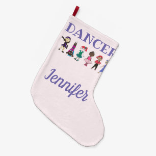 DANCER パーソナライズされた Purple Pinkバレエタップジャズ ラージクリスマスストッキング