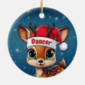 Dancer Baby Deer, Fawn, Doe, Reindeer 🦌🎄 セラミックオーナメント (裏面)