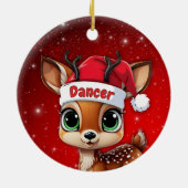 Dancer Baby Deer, Fawn, Doe, Reindeer🦌 🎄 セラミックオーナメント (裏面)