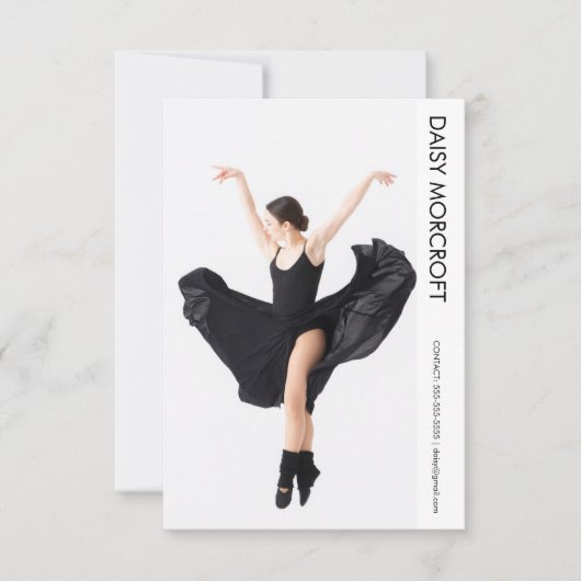 Dancer Casting Photo Portfolio Comp Card カード (正面)