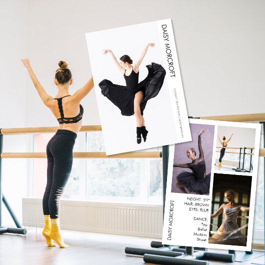 Dancer Casting Photo Portfolio Comp Card カード