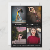 Dancer Choreographer Comp Card 5 Photo Headshot 招待状 (裏面)