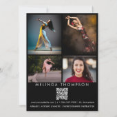 Dancer Choreographer Comp Card 5 Photo QR Code 招待状 (裏面)