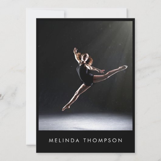 Dancer Choreographer Comp Card 5 Photo QR Code 招待状 (正面)