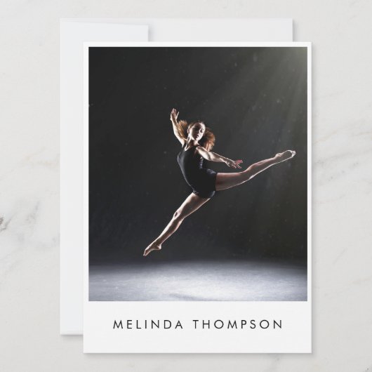 Dancer Choreographer Comp Card 5 Photo QR Code 招待状 (正面)