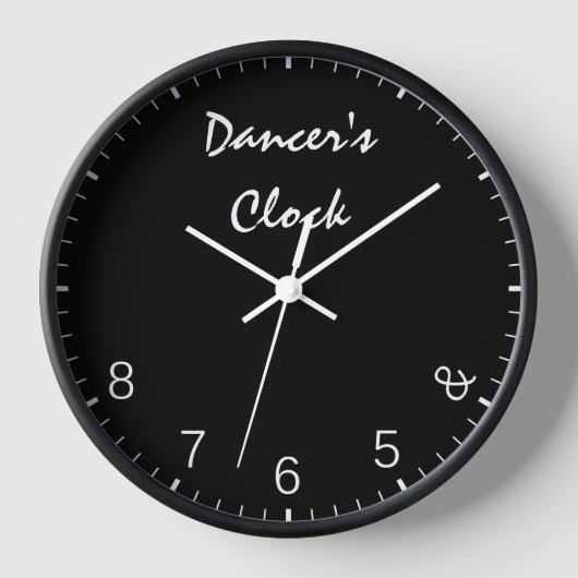 Dancer Clock in black - おもしろい踊りダンスユーモア 壁時計 (正面)