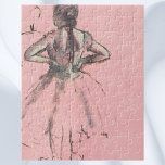 Dancer from the Back by Edgar Degas Vintage Ballet ジグソーパズル<br><div class="desc">Dancer Viewed from the Back (c. 1876) by Edgar Degas is a vintage impressionist fine art portrait dance painting. A drawing or sketch of a ballerina from behind on a pink background. She is in the wings warming up before her performance on stage. About the artist: Edgar Degas (1834-1917) is...</div>