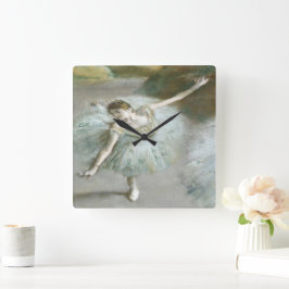 Dancer in Green by Edgar Degas スクエア壁時計