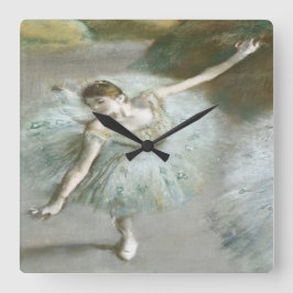 Dancer in Green by Edgar Degas スクエア壁時計