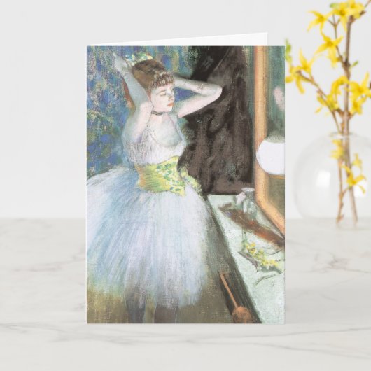 Dancer in Her Dressing Room by Edgar Degas カード (黄色い花)