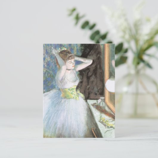 Dancer in Her Dressing Room by Edgar Degas ポストカード (スタンド正面)