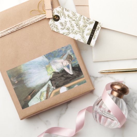 Dancer in Her Dressing Room by Edgar Degas 長方形シール (ギフト)