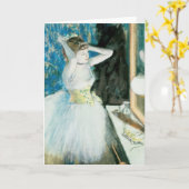 Dancer in Her Dressing Room | Edgar Degas カード (黄色い花)