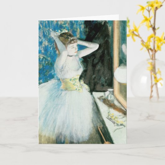 Dancer in Her Dressing Room | Edgar Degas カード (黄色い花)