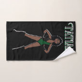 Dancer/Majorette Hand Towel Green Black #1 ハンドタオル (ハンドタオル)