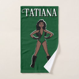 Dancer/Majorette Hand Towel Green Black #4 ハンドタオル