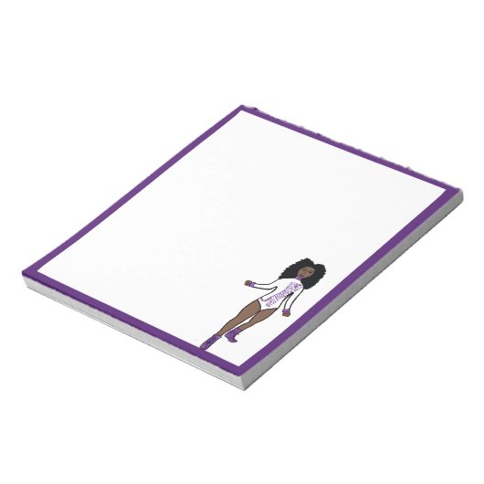 Dancer Notepad White/Purple Tiger A ノートパッド (回転)