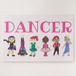 DANCER Pink Ballet Ballerina Tap Dance Teacher ジグソーパズル
