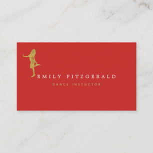 Dancer/Studio/Minimalist赤/金ゴールドシルエット 名刺