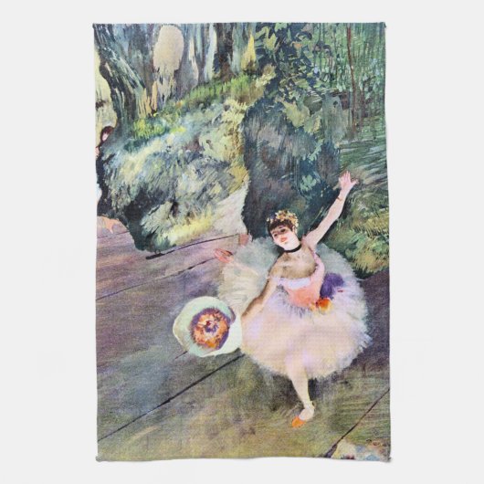 Dancer with a Bouquet of Flowers by Edgar Degas キッチンタオル (縦)