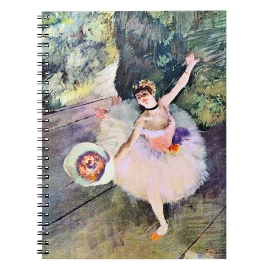 Dancer with a Bouquet of Flowers by Edgar Degas ノートブック (正面)