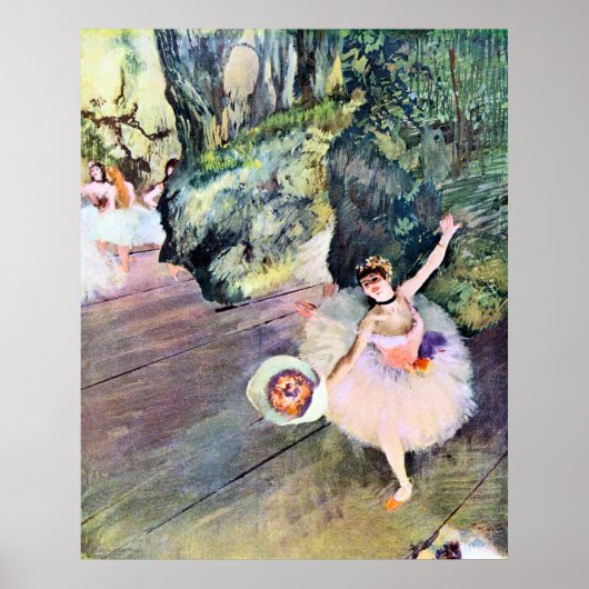 Dancer with a Bouquet of Flowers by Edgar Degas ポスター (正面)