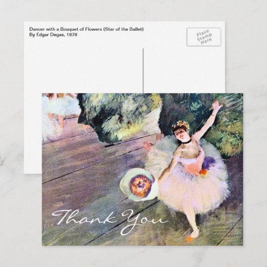 Dancer with a Bouquet of Flowers by Edgar Degas ポストカード (正面/裏面)
