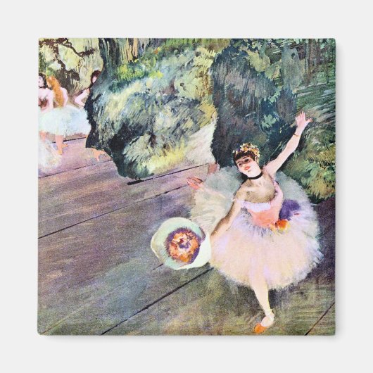 Dancer with a Bouquet of Flowers by Edgar Degas マグネット (正面)