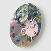 Dancer with a Bouquet of Flowers by Edgar Degas ラージ壁時計 (傾斜)