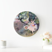 Dancer with a Bouquet of Flowers by Edgar Degas ラージ壁時計 (ホーム)