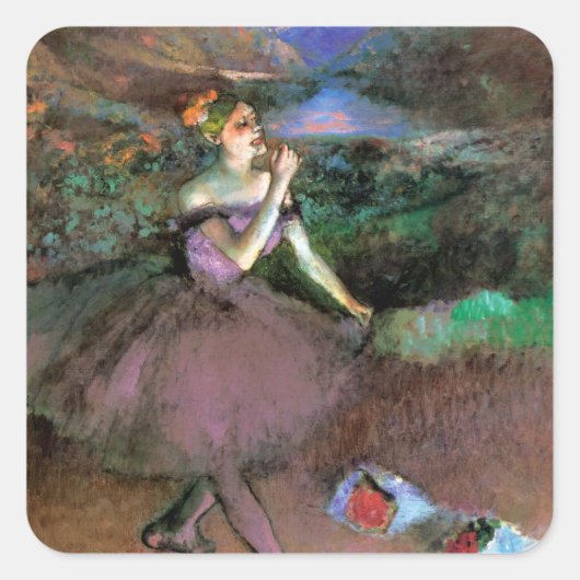 Dancer with Bouquets by Degas スクエアシール (正面)