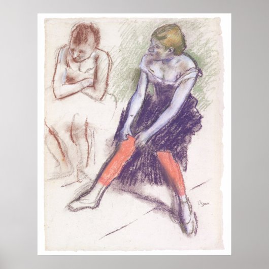Dancer with Red Stockings by Edgar Degas ポスター (正面)