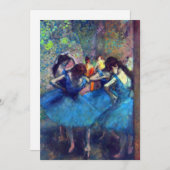 Dancers in Blue by Edgar Degasヴィンテージ・バレエ・アート 招待状 (正面/裏面)