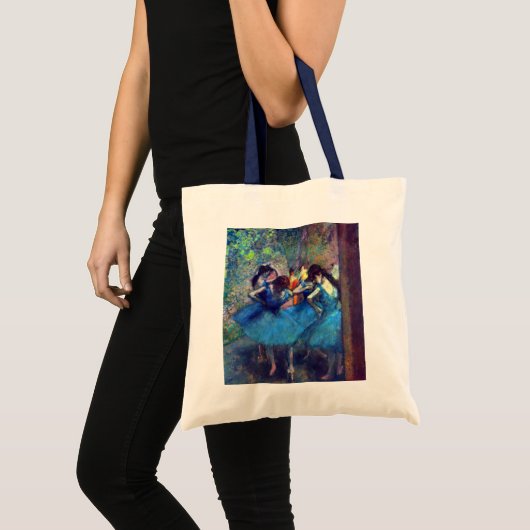 Dancers in Blue by Edgar Degas,ヴィンテージ・バレエ トートバッグ (正面(商品))