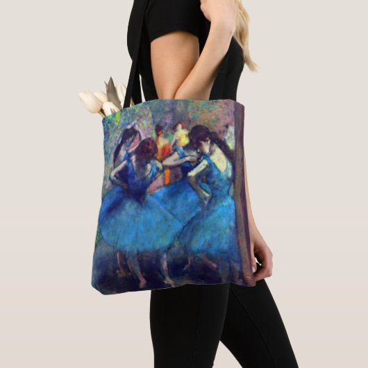 Dancers in Blue by Edgar Degas,ヴィンテージ・バレエ トートバッグ (クローズアップ)