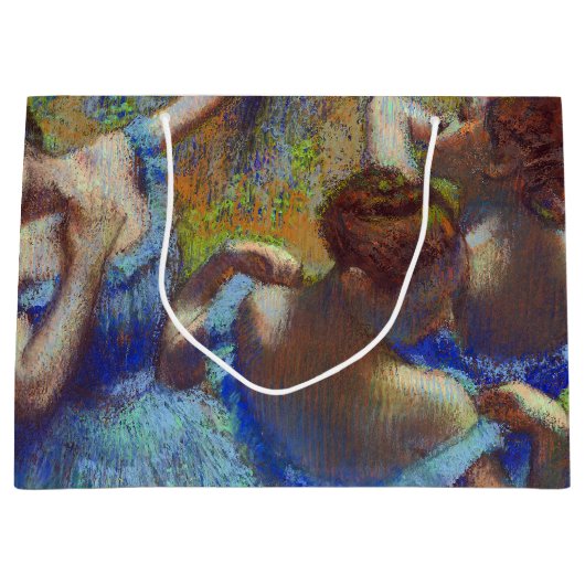 Dancers in Blue, Edgar Degas Large抱き枕 ラージペーパーバッグ (正面)