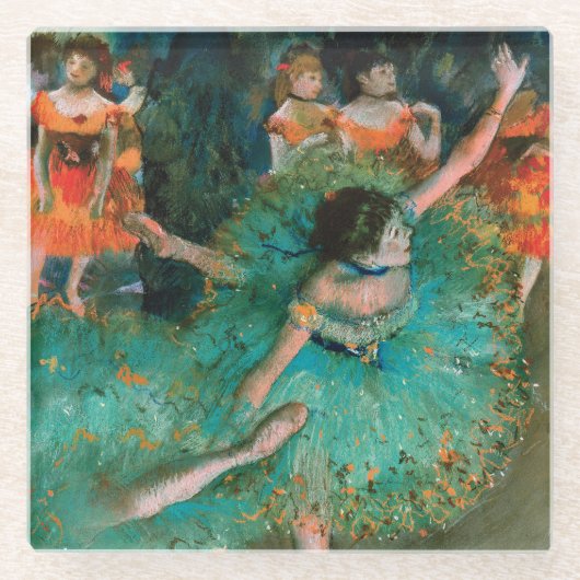 Dancers in Green by Edgar Degas ガラスコースター (正面)