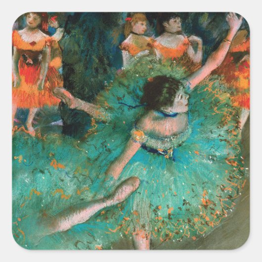 Dancers in Green by Edgar Degas スクエアシール (正面)