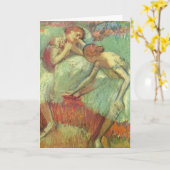 Dancers in Green by Edgar Degas, Dalletヴィンテージ カード (黄色い花)