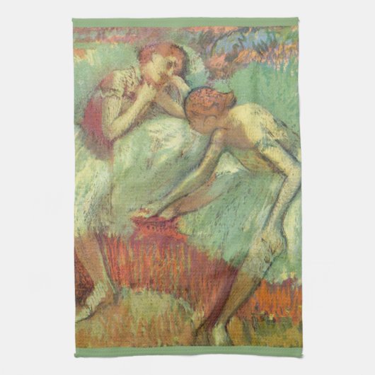 Dancers in Green by Edgar Degas, Dalletヴィンテージ キッチンタオル (縦)