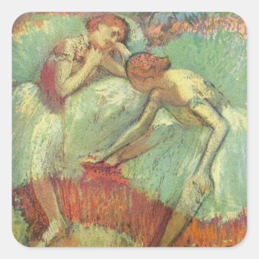 Dancers in Green by Edgar Degas, Dalletヴィンテージ スクエアシール (正面)