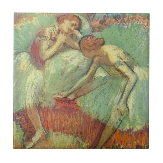 Dancers in Green by Edgar Degas, Dalletヴィンテージ タイル (正面)