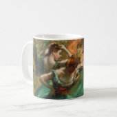 Dancers, Pink and Green by Degas，アート コーヒーマグカップ (正面左)