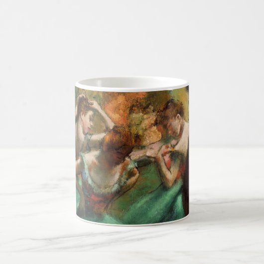 Dancers, Pink and Green by Degas，アート コーヒーマグカップ (中央)